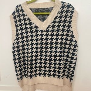 Houndstooth sweater vest